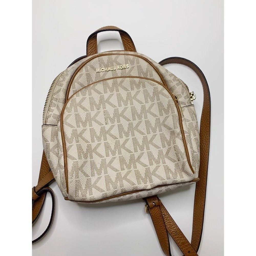 Light Cream Michael Kors Mini Backpack Purse